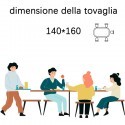 Tovaglia Antimacchia Poliestere rettangolare grigia da cucina + fermatovaglia