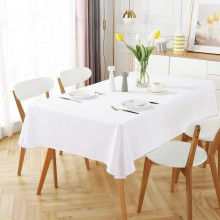 Tovaglia Antimacchia in Poliestere Rettangolare bianca da cucina + fermatovaglia