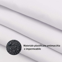 Tovaglia Antimacchia in Poliestere Rettangolare bianca da cucina + fermatovaglia