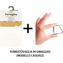 Tovaglia Antimacchia in Poliestere Rettangolare bianca da cucina + fermatovaglia