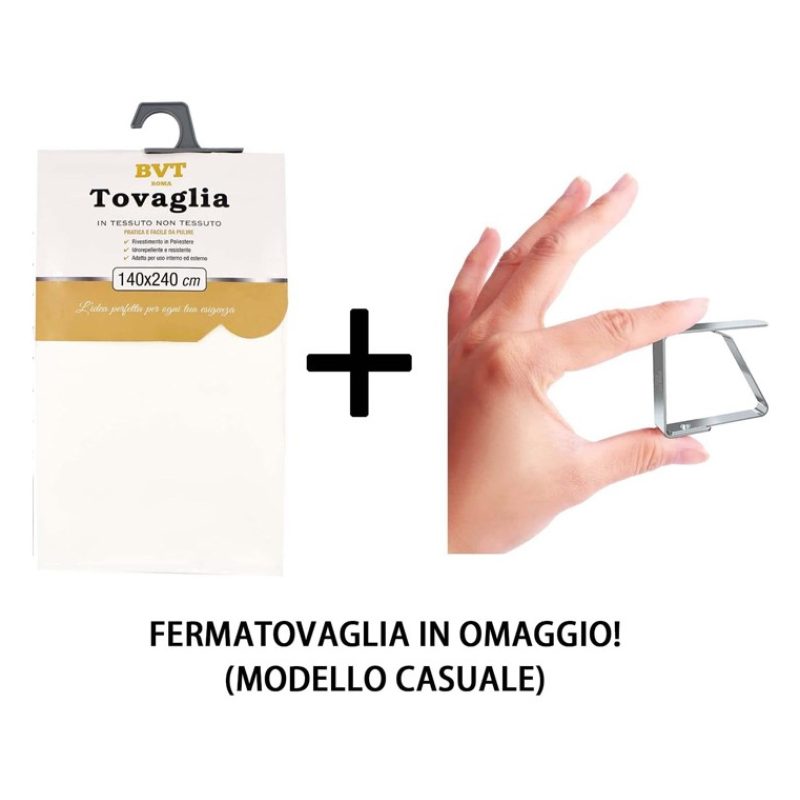 BVT Tovaglia Antimacchia in Poliestere Rettangolare bianca da cucin...