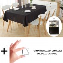 Tovaglia Antimacchia in Poliestere Impermeabile nera da cucina + fermatovaglia