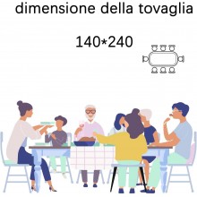 Tovaglia Antimacchia in Poliestere Impermeabile Blu da cucina + fermatovaglia