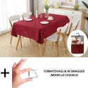 Tovaglia Antimacchia Poliestere Impermeabile rosso vino cucina + fermatovaglia