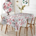 Tovaglia Antimacchia in Poliestere Impermeabile fiori stampata + fermatovaglia