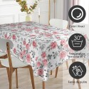 Tovaglia Antimacchia in Poliestere Impermeabile fiori stampata + fermatovaglia