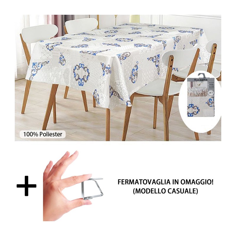 Tovaglia Antimacchia in Poliestere Impermeabile stampata cucina + fermatovaglia