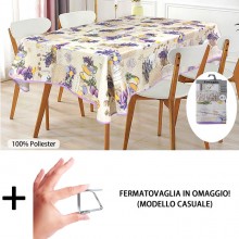 Tovaglia Antimacchia in Poliestere Impermeabile copri tavola + fermatovaglia