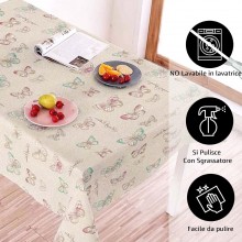 Tovaglia Antimacchia in Poliestere Impermeabile 140x140 cm + fermatovaglia