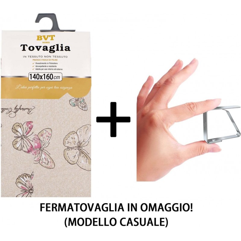 BVT Tovaglia Antimacchia in Poliestere Impermeabile 140x140 cm + fe...