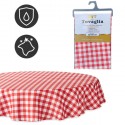 Tovaglia Antimacchia in TNT Impermeabile a scacchi rotonda 160cm + fermatovaglia