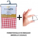 Tovaglia Antimacchia in TNT Impermeabile a scacchi rotonda 160cm + fermatovaglia