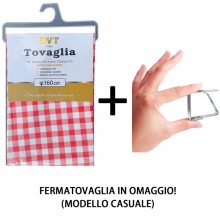 Tovaglia Antimacchia in TNT Impermeabile a scacchi rotonda 160cm + fermatovaglia