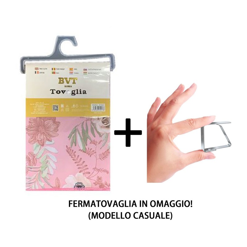 Tovaglia Plastificata Antimacchia PVC impermeabile stampa a fiori +fermatovaglia