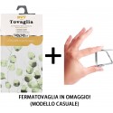 Tovaglia Plastificata Antimacchia PVC impermeabile stampa foglie + fermatovaglia