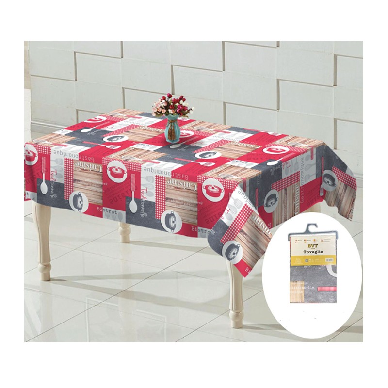 Tovaglia Plastificata Antimacchia PVC impermeabile stampata con fermatovaglia