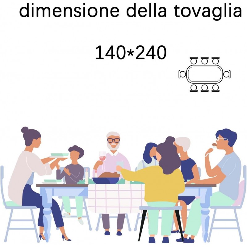 BVT Tovaglia Plastificata Antimacchia in PVC impermeabile copritavo...
