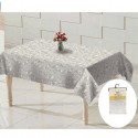 Tovaglia Plastificata Antimacchia PVC impermeabile fiori bianchi + fermatovaglia