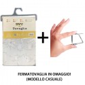 Tovaglia Plastificata Antimacchia PVC impermeabile fiori bianchi + fermatovaglia
