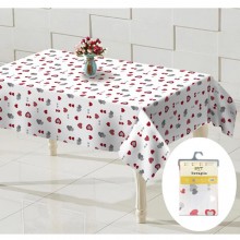 Tovaglia Plastificata Antimacchia PVC impermeabile a cuori con fermatovaglia