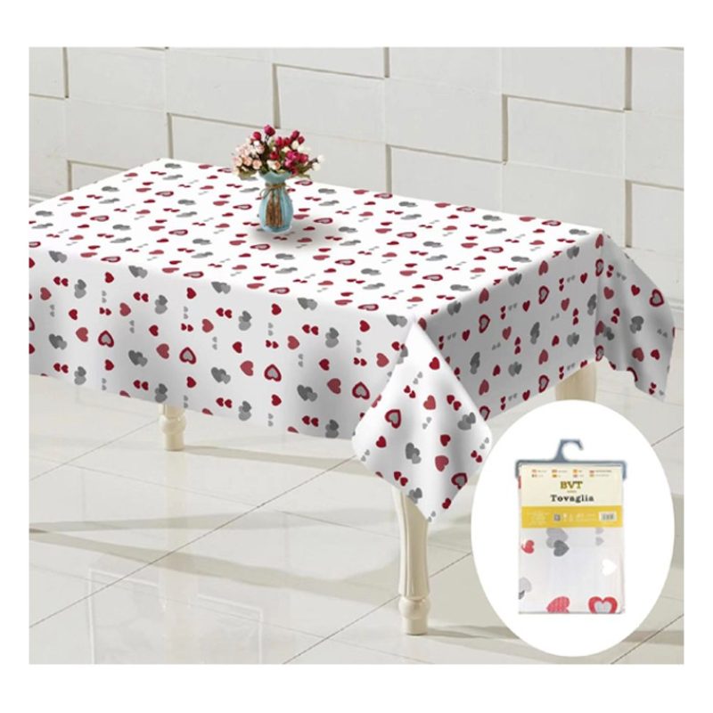 BVT Tovaglia Plastificata Antimacchia PVC impermeabile a cuori con ...