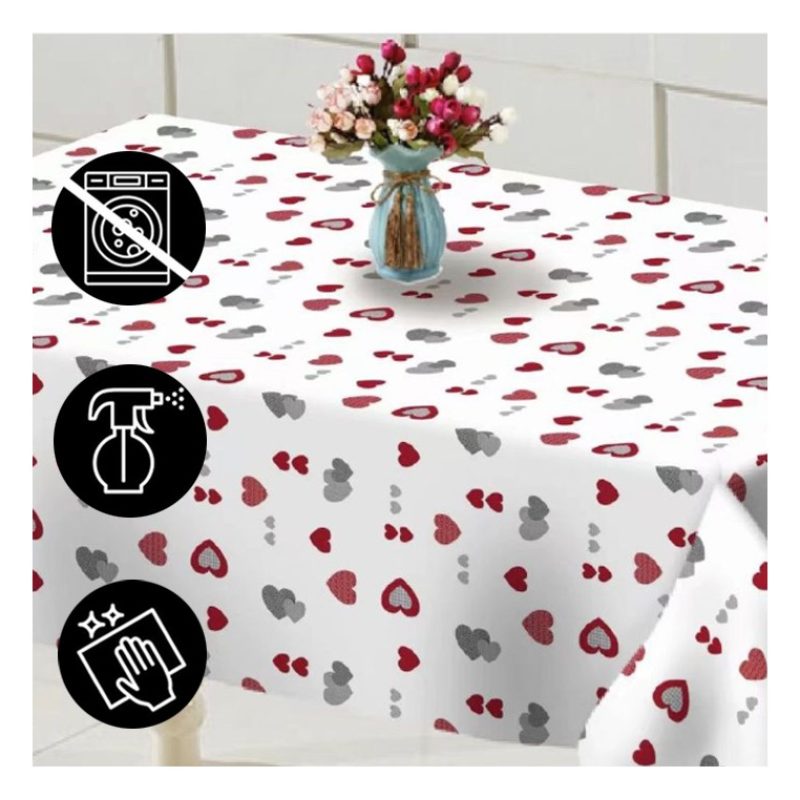 BVT Tovaglia Plastificata Antimacchia PVC impermeabile a cuori con ...