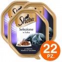 Sheba Cibo per Gatti al Gusto Vitello e Tacchino - 22 Vaschette da 85 grammi