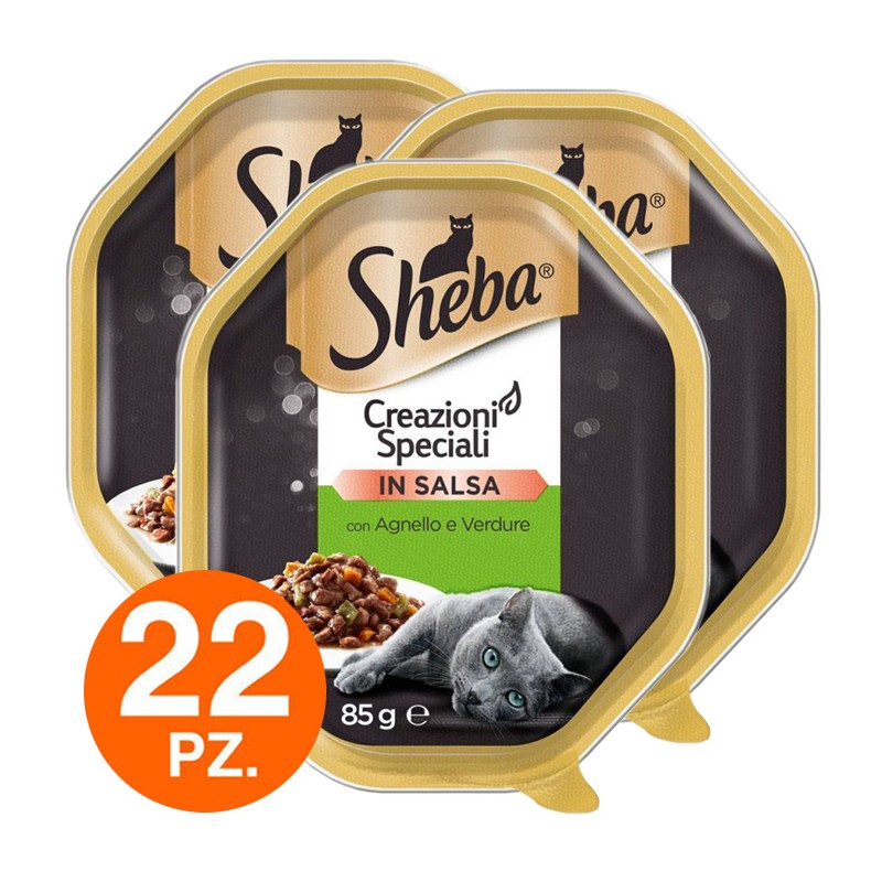 Sheba Creazioni Speciali in Salsa Cibo per Gatti Angello e Verdure- 22 Vaschette