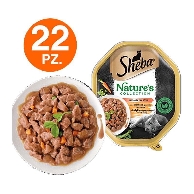 Sheba Nature's Collection Tacchino e carote in Salsa 22x85 gr. Cibo Umido gatti