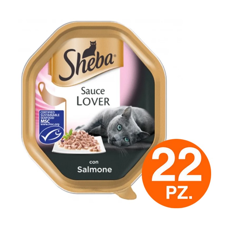 Sheba Sauce lover con trancetti di salmone in Salsa Cibo Umido Gatti 22 x 85g