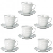 Tazza da tè The in porcellana bianca con piattino servizio da 6 tazzine caffè