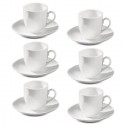 Set da 6 Tazzine da caffè tè in porcellana bianca tazze con piattino servizio