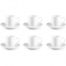 Set da 6 Tazzine da caffè tè in porcellana bianca tazze con piattino servizio