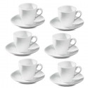 Set da 6 Tazzine da caffè servizio da tè in porcellana bianca tazze con piattino