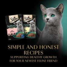 Sheba in Salsa Cibo per Gatti con pollo e salmone per cuccioli Kitten 52x85 g