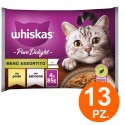 Whiskas Cibo per Gatti Straccetti Selezione Assortita - 52 bustine da 85g Umido