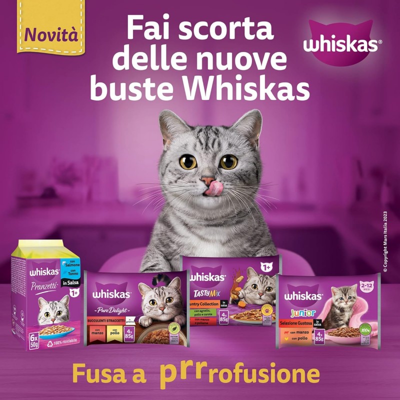 Whiskas Whiskas Pure Delight Cibo per Gatti Tenere Delicatezze Poll...