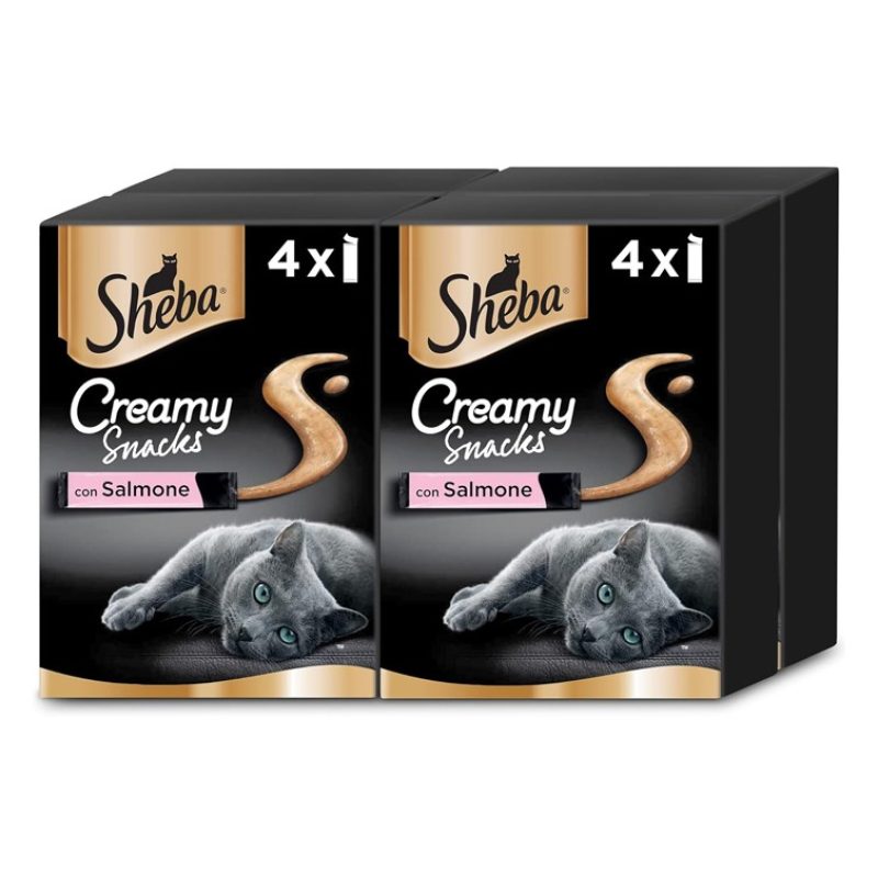 Sheba Sheba Creamy Snacks al salmone Stick Cremosi per Gatti 11 pac...
