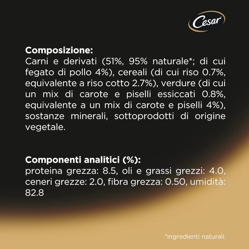 Cesar Cesar Cane Selezioni dell'Orto 14x150gr Pollame con Cuore di ...