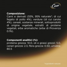 Cesar Selezioni dell'Orto Cibo per Cani con Pollo Carote - 14 Vaschette da 150g