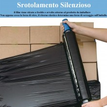 Film estensibile manuale nero 2 rotoli pellicola fascia pallet imballaggio 2kg