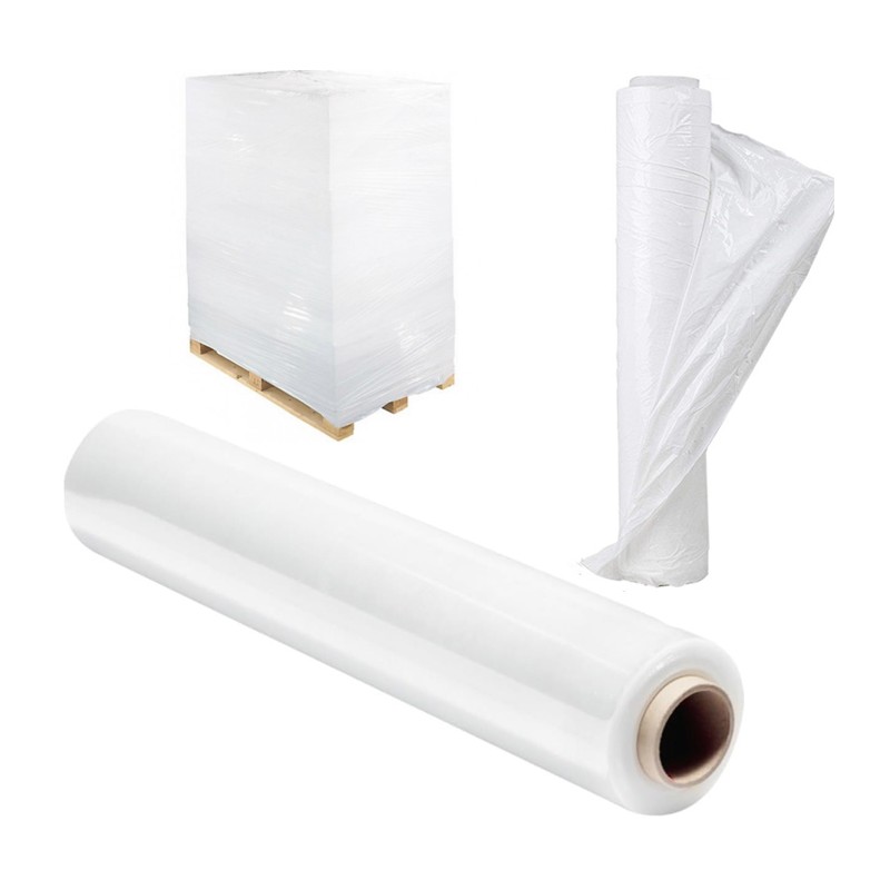 2x Bobina Film estensibile manuale bianco pellicola fascia pallet imballaggio