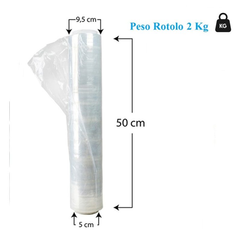 BVT Film estensibile manuale trasparente pellicola 2 rotoli pallet ...