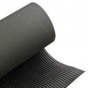 Tappeto in gomma antiscivolo copripavimento rigato nero 1,2x10 m NO PVC