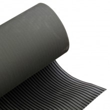 Tappeto in gomma antiscivolo copripavimento rigato nero 1,2x10 m NO PVC