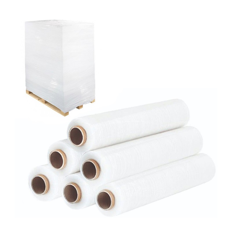 Film estensibile manuale bianco 6 rotoli pellicola pallet per imballaggio 2kg