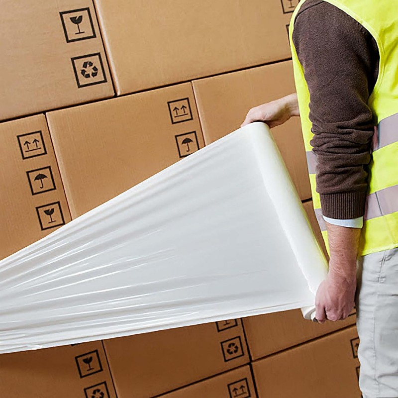 BVT Film estensibile manuale bianco 6 rotoli pellicola pallet per i...