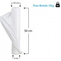 Film estensibile manuale bianco 6 rotoli pellicola pallet per imballaggio 2kg