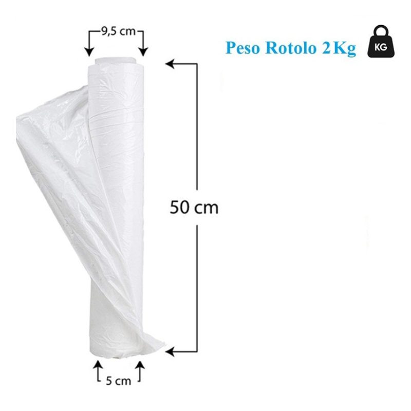 BVT Film estensibile manuale bianco 6 rotoli pellicola pallet per i...