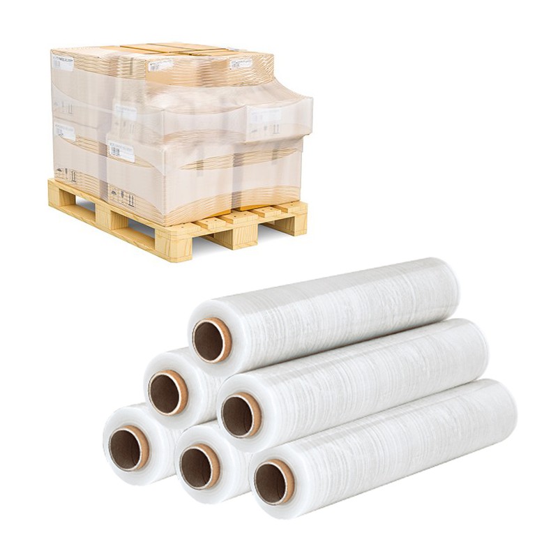 Film estensibile manuale trasparente 6 rotoli pellicola pallet  imballaggio 2kg